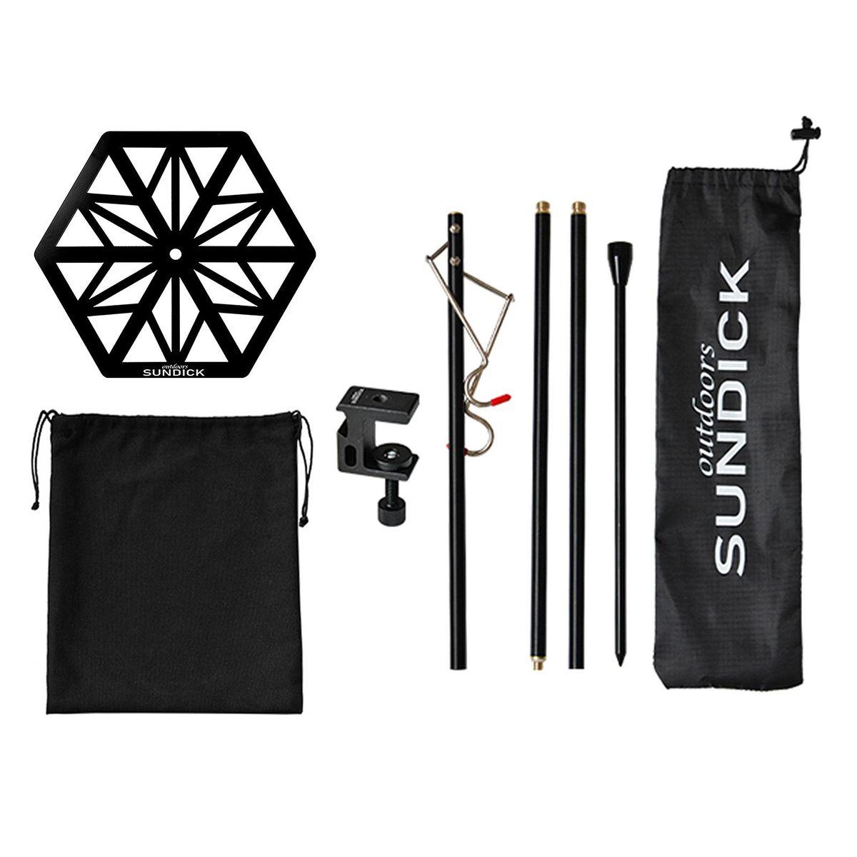 Portable Light Pole Tray Lightweight Stainless Steel Lamp Pole Tray Lamp Holder Bracket Camping Accessory