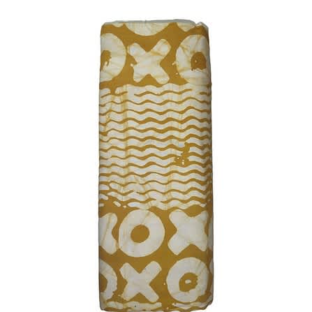 Handcrafted Batik Cotton Fabric - Xoxo Gold & White - approx 5 Yards