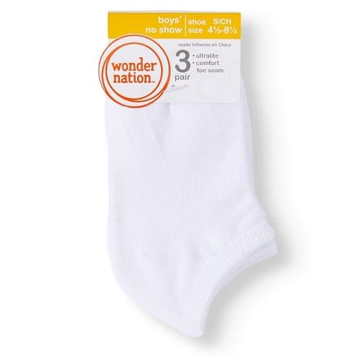 Kids No Show Socks - 3 Pairs - White