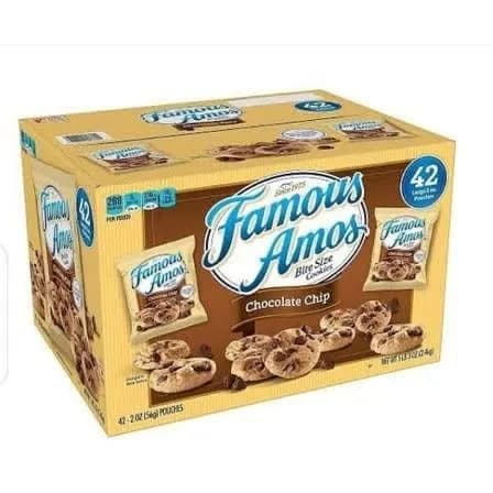 Famous Amos Cookies - 42 Pieces - 56grams