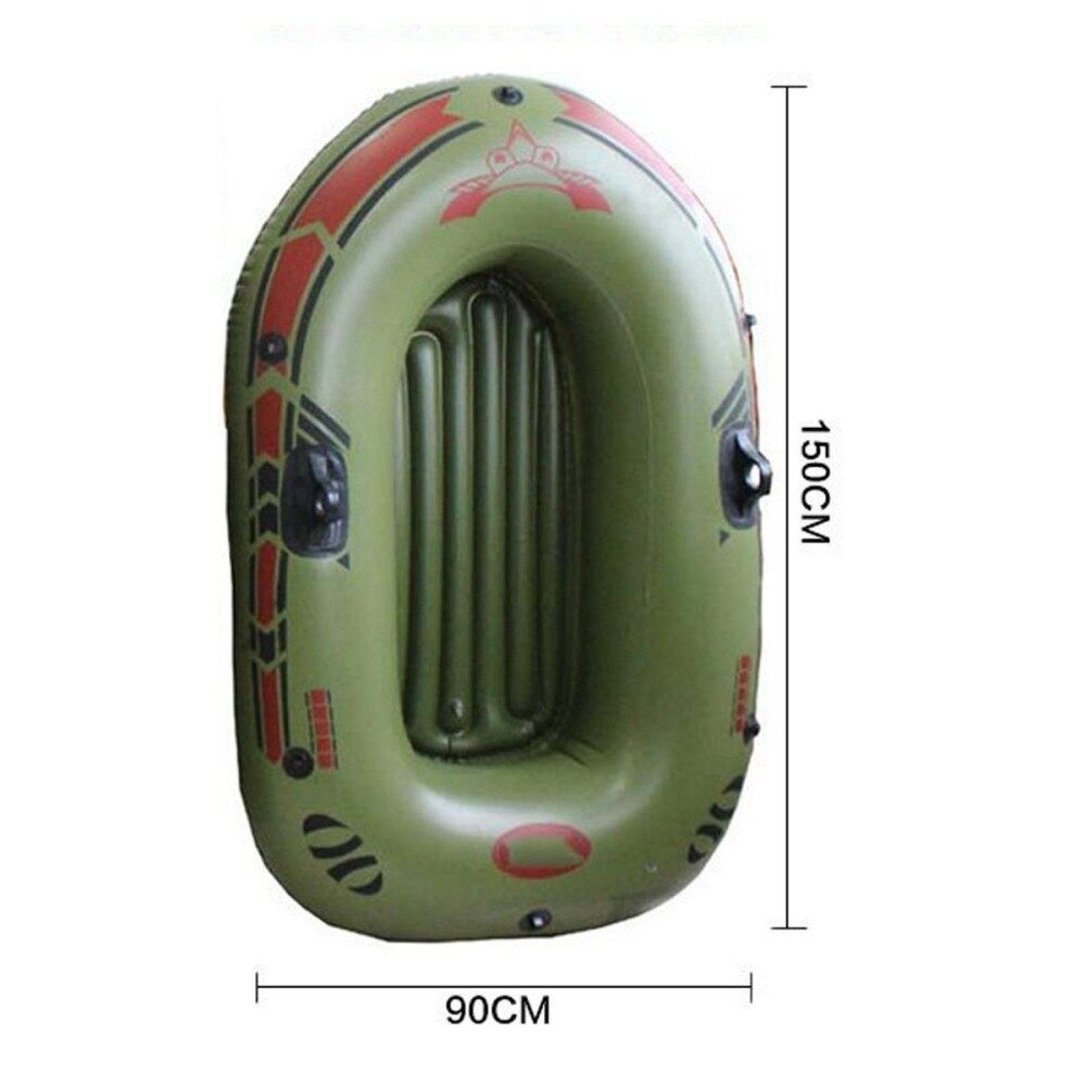 59''x35'' Green Single Kayak Inflatable PVC Boat W/ Oars & Air Pump & Life Rope