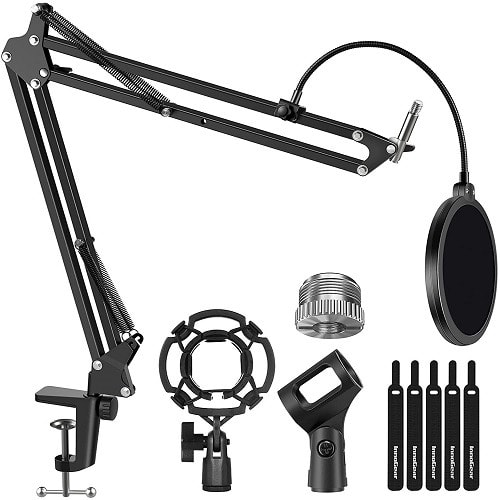 Adjustable  Arm Stand With Shock Mount Pop Filter Mic Clip Holder