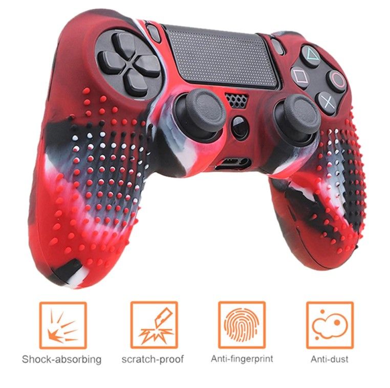 Anti-slip Silicone Cover Skin Case For PS4 Pad Controller