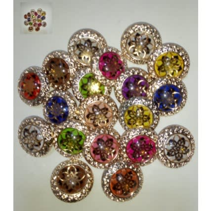 Light Gold Plated Multicoloured Buttons