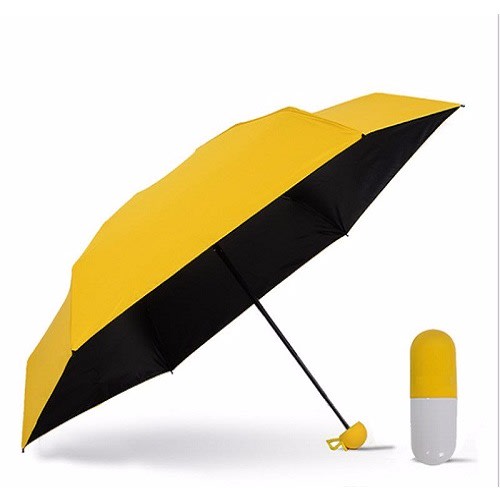 Polyester Uv Coated Pocket Umbrella - Yellow