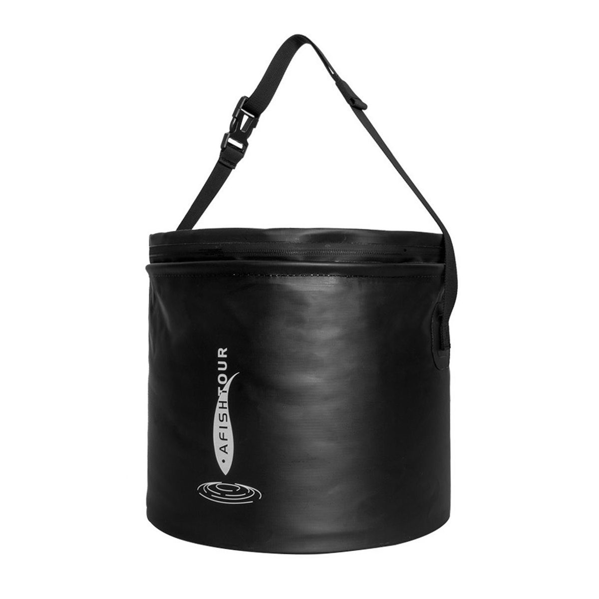 Foldable Fishing Bucket with Air Vents Portable Water Bucket with Adjustable Shoulder Strap for Camping Fishing Kayaking Boating
