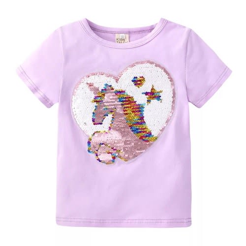 Kids Sequins T-shirt - Purple