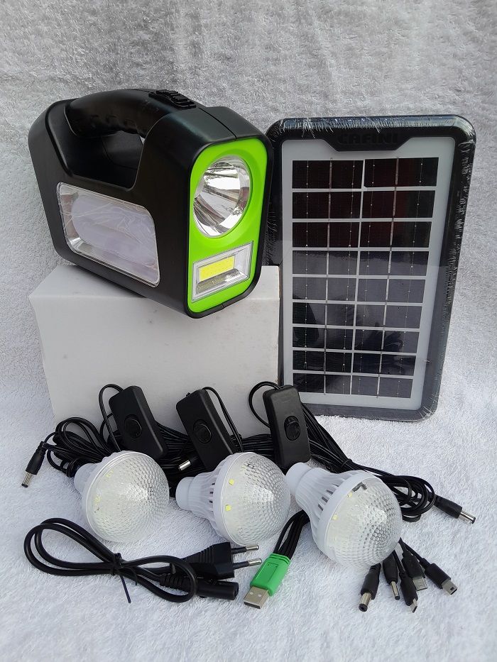 CN-L8857XT Solar Lighting System Kit 3Bulbs Black/Green