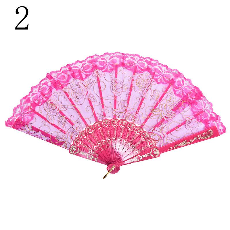 Fans 10 Wedding Silk Fan Dance Dancing Party Colors Hand Spanish Summer Fabric Held Accessories Lace Prom Flower Folding