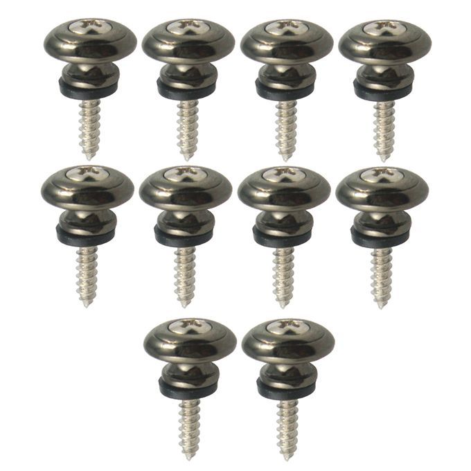 10x Strap Lock Buttons For Acoustic Electric Bass Guitar Ukulele Black