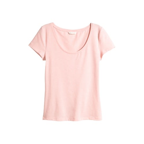 Scoop Neck T-shirt- Pink
