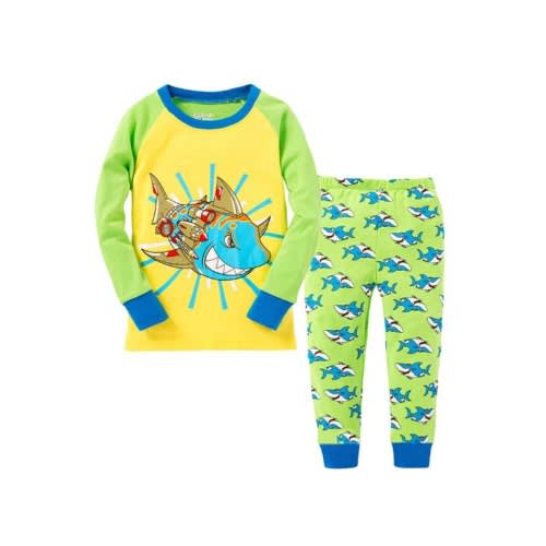 2Pcs Kid Unisex Cartoon Pyjamas Set
