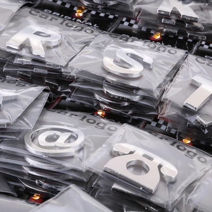 200pcs Car Alphabet Letters Plastic Sticker Emblem Badge Decals
