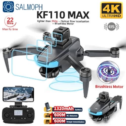 Professional 1200m KF/RC max Drone 5G WiFi 4K Dual Camera GPS 360&deg; 3-Axis Gimbal with Extra Battery