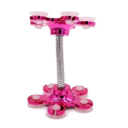 360 Degree Rotatable Metal Flower Mobile Phone Holder / Stand - Pink