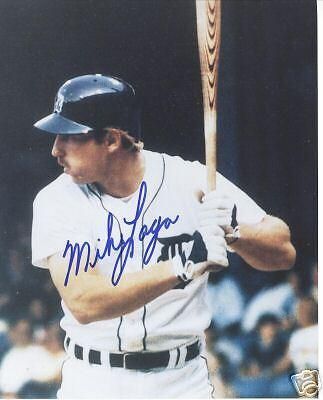 MIKE LAGA DETROIT TIGERS SIGNED 8X10 Photo Poster painting W/COA