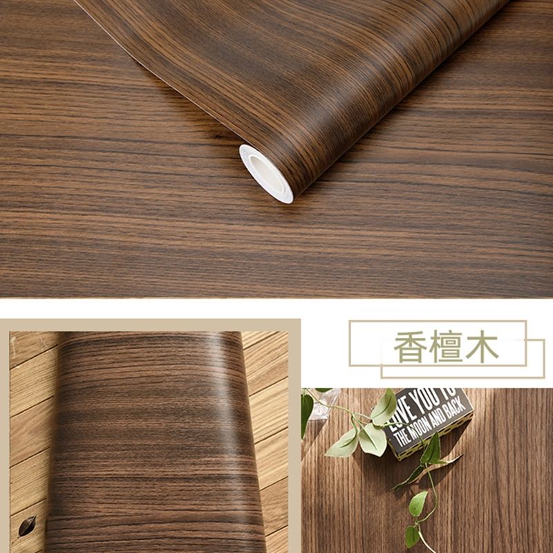 Wood Stripe Solid Color Peel & Stick Films PVC Waterproof Wall Sticker Self-adhesive For Home Doors Cabinets Furnitures Restore-Sandal Wood