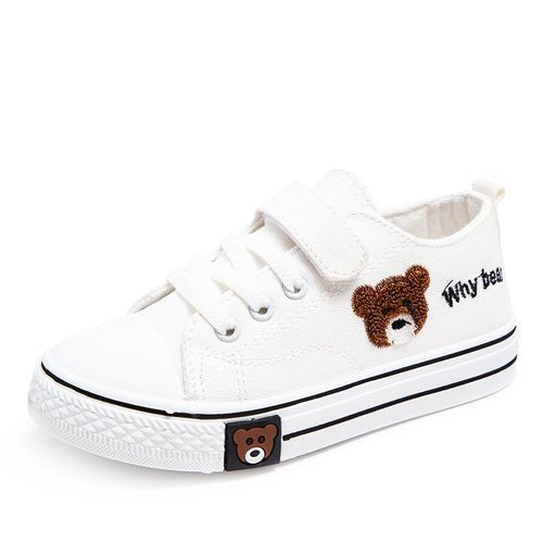 Boys Girls Canvas Sneakers Adjustable Strap Walking Shoes