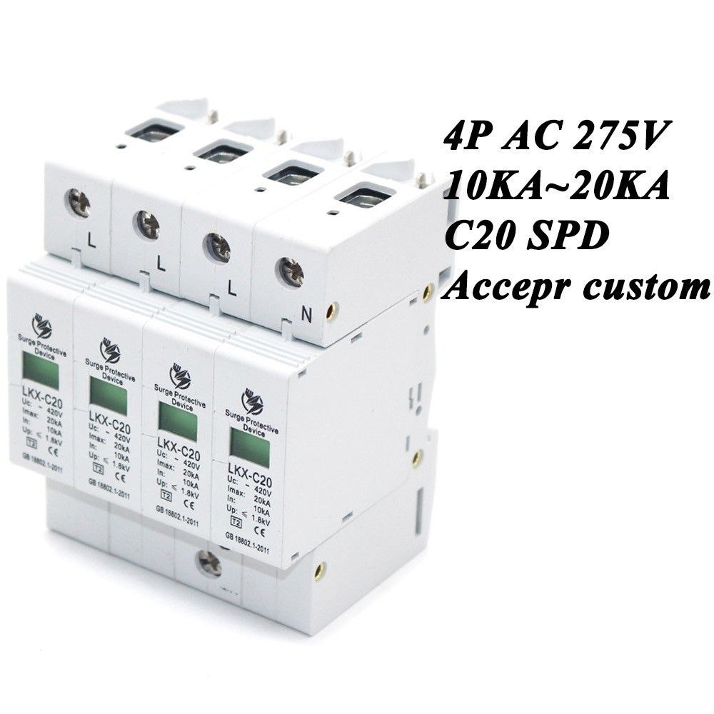 C20-4P Hot AC House SPD ~275V Surge 10KA~20KA Sale
