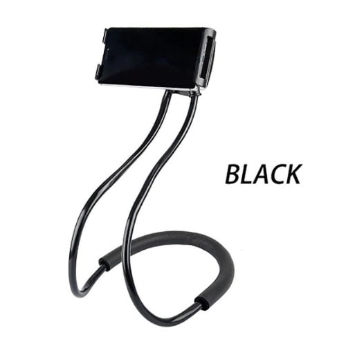 Adjustable Hanging On Neck Cell Phone Mount Holder - Black