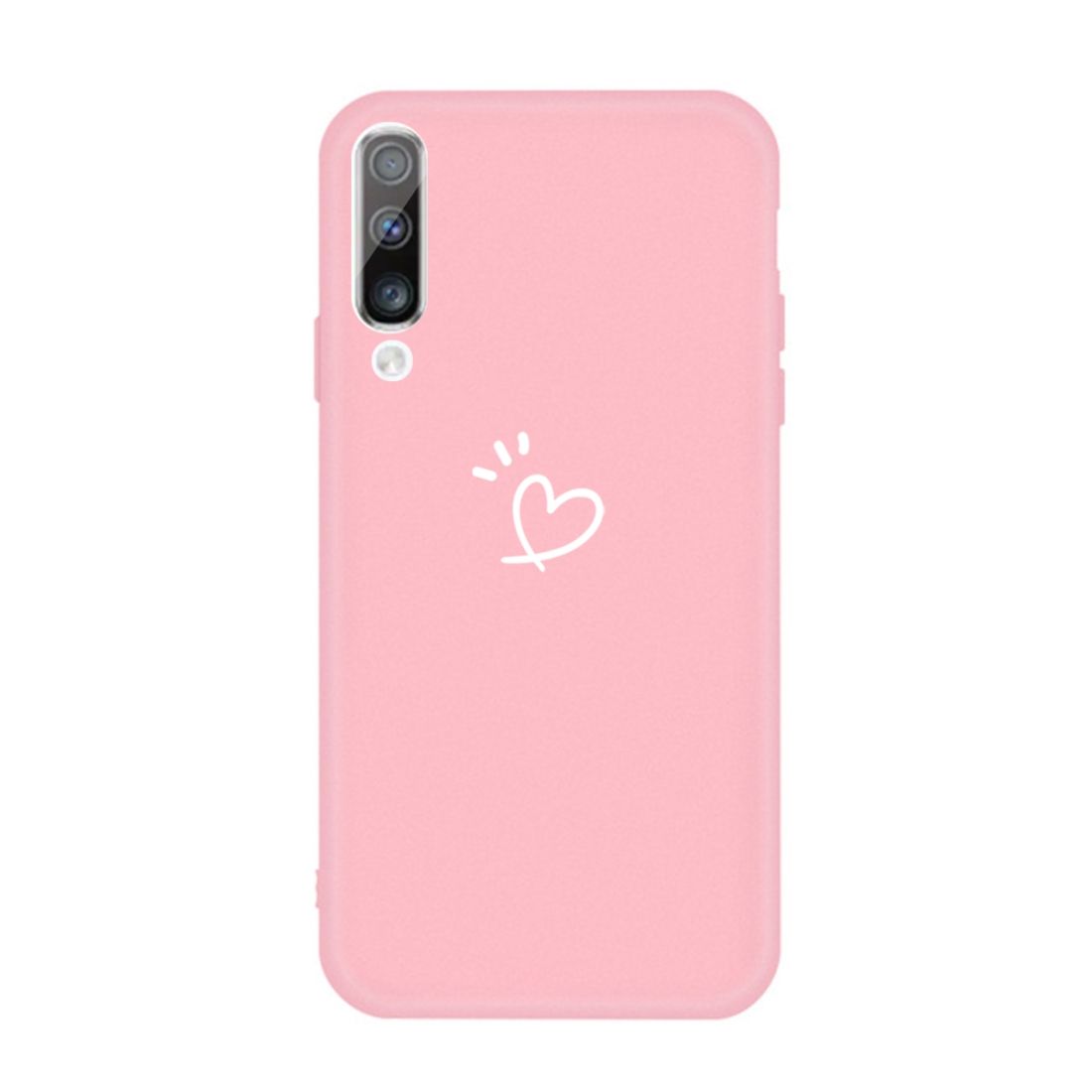 For Galaxy A70 Love Heart Pattern Frosted TPU Protective Case(Pink)