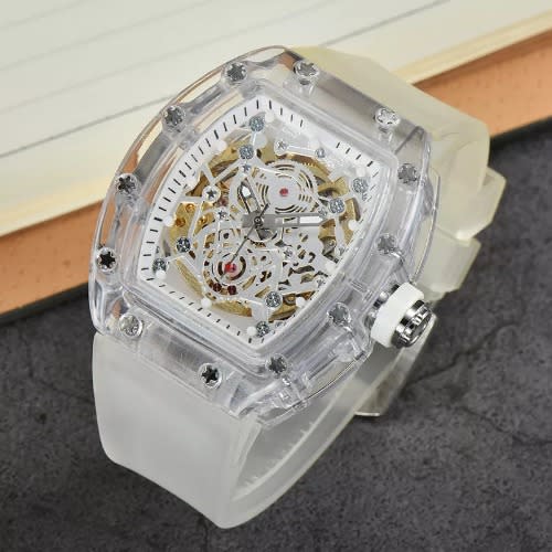 Transparent Hollow Strap Unisex Watch- White