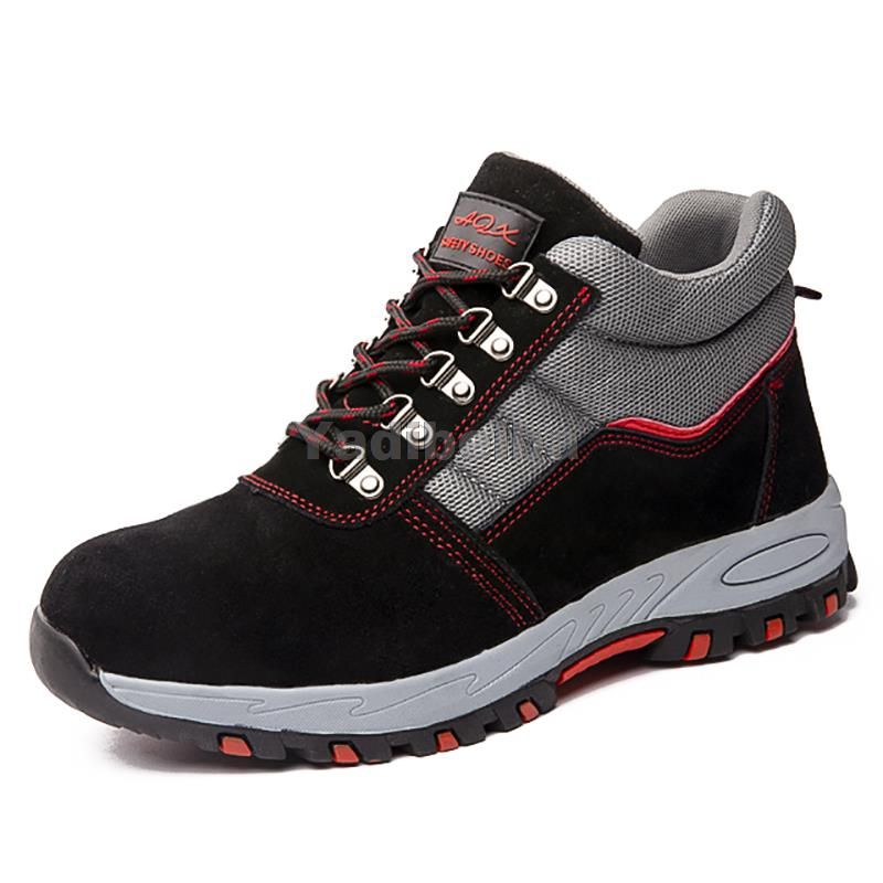 Winter Work Safety Boots Plush Warm Winter Shoes Men Boots Steel Toe Safety Shoes Male Shoes  Work Boots For Man-RF008 HighBlack