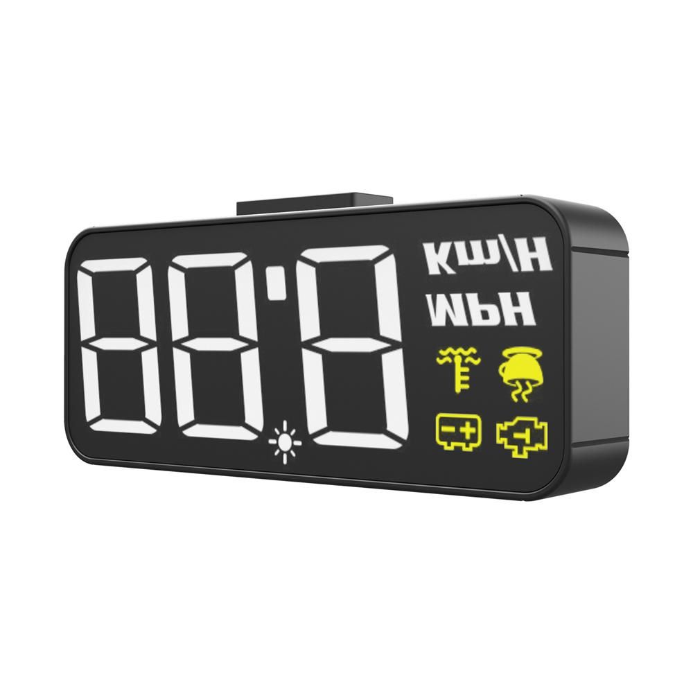 H90S 3.7in Universal Car HeadUp Display Digital Speedometer Water Temperature Voltage Mileage Windshield Projector Auto Driving Parameters Projection Device
