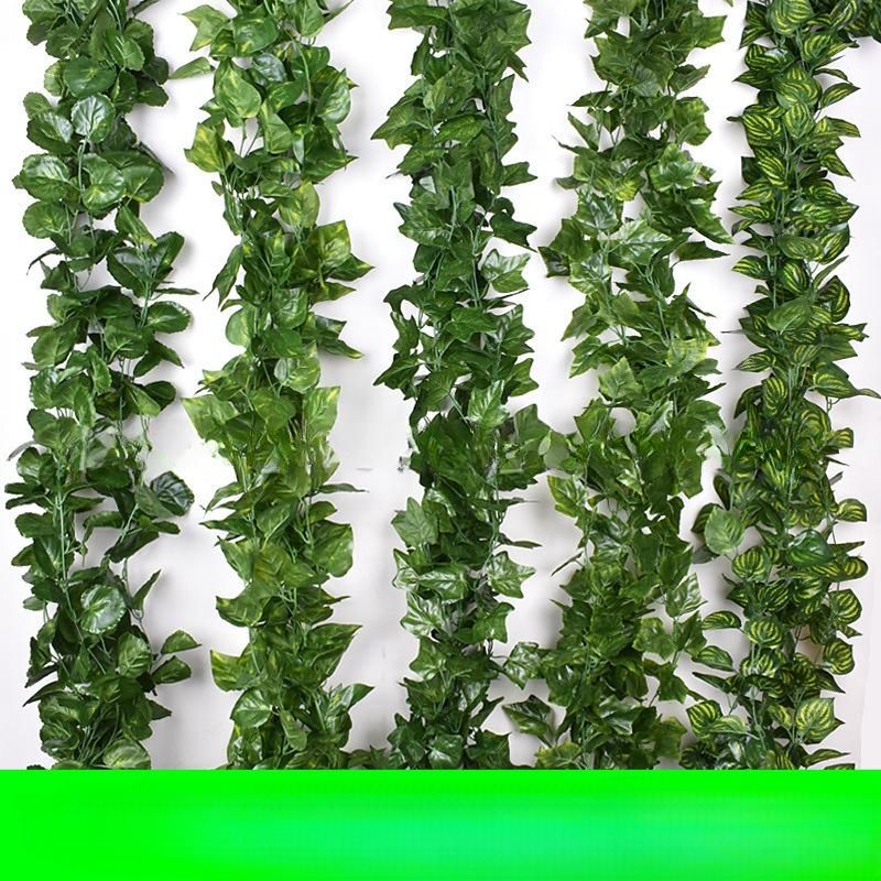 Simulation Rattan Green Plant Rattan Pipe Decoration Blocking Green Plant Strip Store Decoration Artificial Grape Leaves Vines
