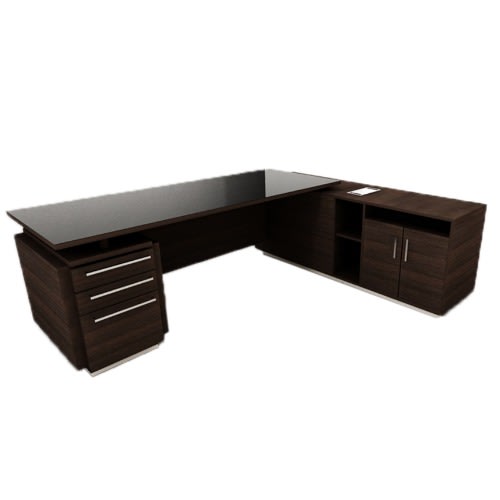 Executive Office Table With Drawers, Shelves And Racks