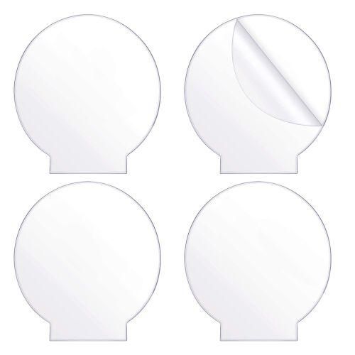 4Pcs Clear Acrylic Sheet Round Panel Thick (4mm)