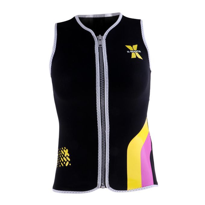 Women Wetsuit Top Vest 2mm Neoprene Zipper Surfing Sailing L Black