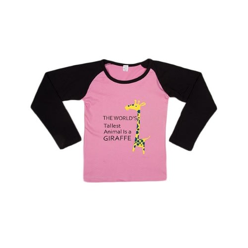 Giraffe World Tallest Animal Top - Pink