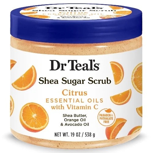 Dr Teal's - Shea Sugar Body Scrub - Citrus Essential Oils With Vitamin C - 538g