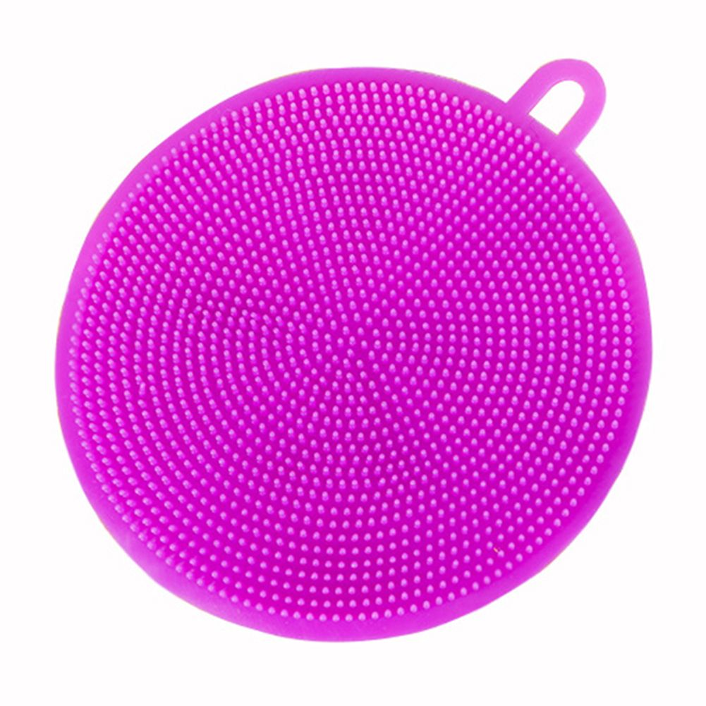 Multifunctional Cleaning Brush Silicone Dish Bowl-Purple