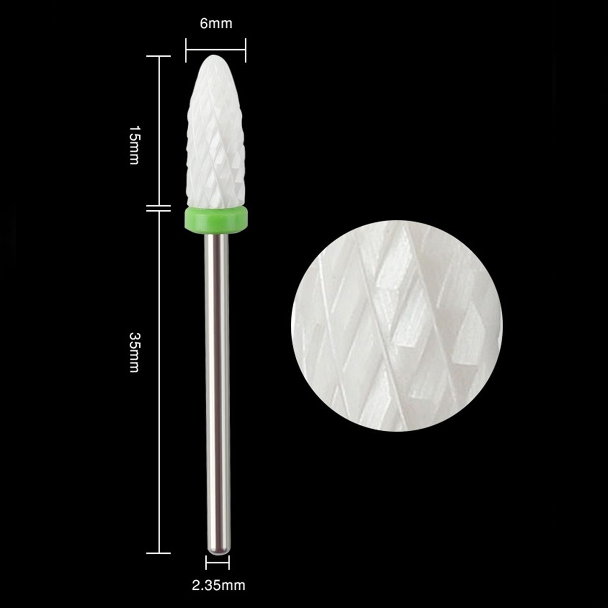2.35mm Manicure Tools Toe Toenail Cuticle Bits Green