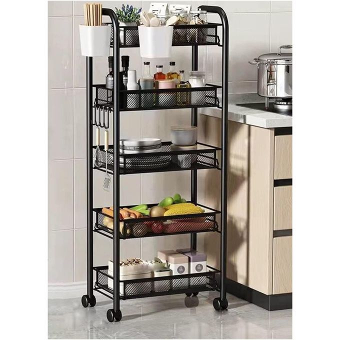 5 Layers Steel Shelf-Multi-Purpose Steel Trolley Shelves