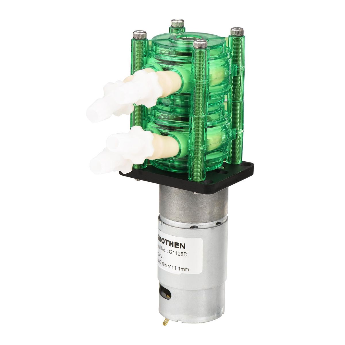 GROTHEN Dosing Pump Dual Head Peristaltic Pump Mini Water Liquid Pump Large Flow Rate Peristaltic BPT Tube ID7.9mm x OD11.1mm Self-Priming 700mL/min Corrosion Resistant Suitable for Aquarium Lab Chemical Analysis Dosing Additives 24V