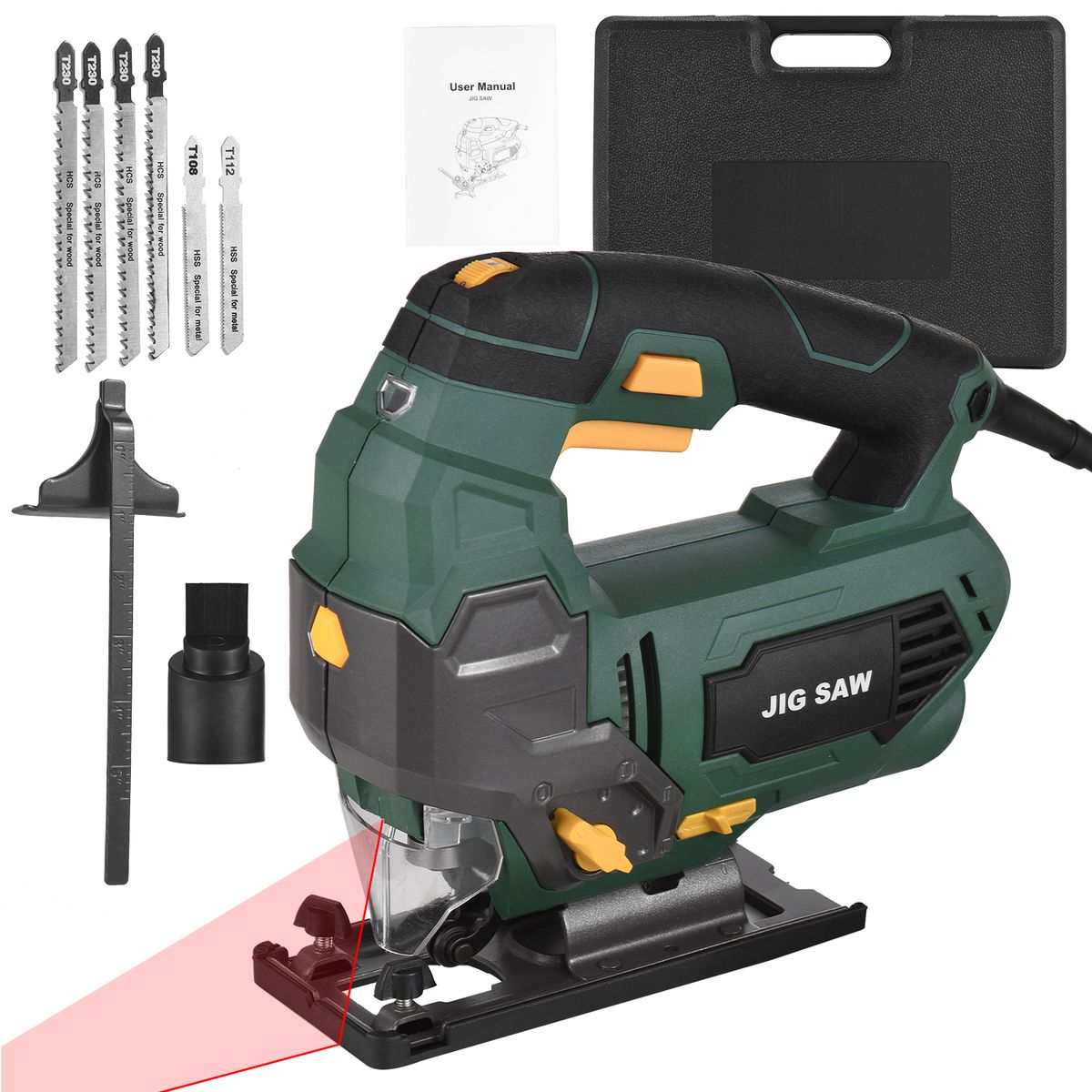 Jigsaw 6.5 Amp 3000 SPM Jig Saw With Laser 6 Variable Speeds