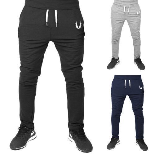 3pcs Men's Track Pants-Light Grey, Black, Blue