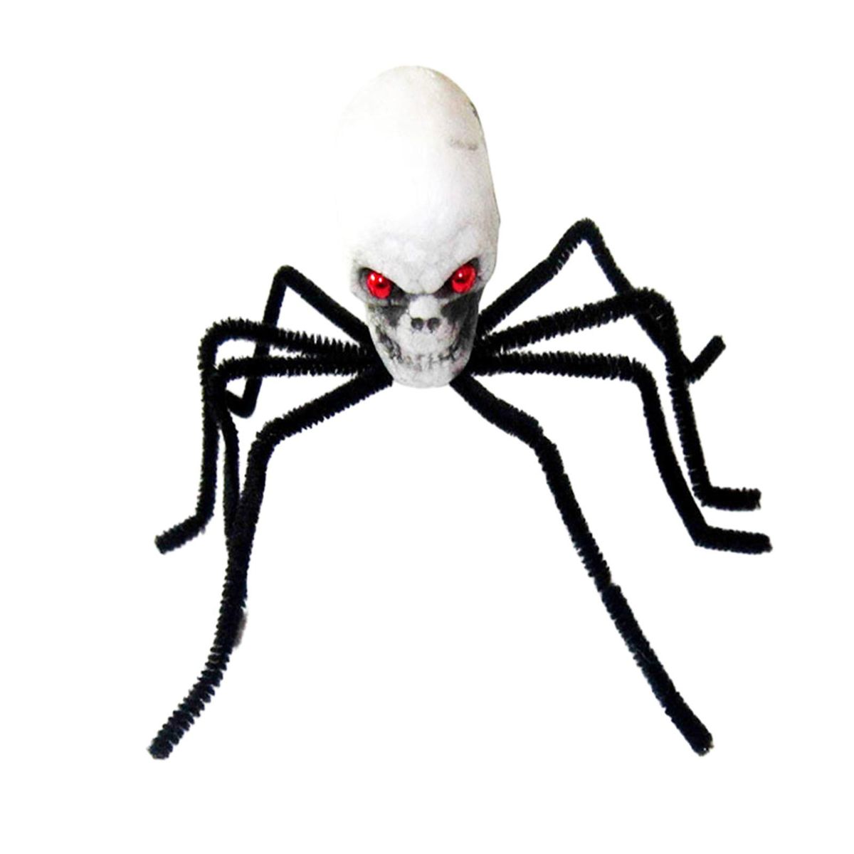 Flexible Fake Spider Legs Realistic Skull Head Spider Spooky Halloween Black