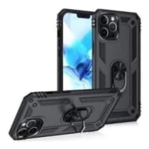 Rugged Iphone 12 Pro Max Case - Military Kickstand Series - Black