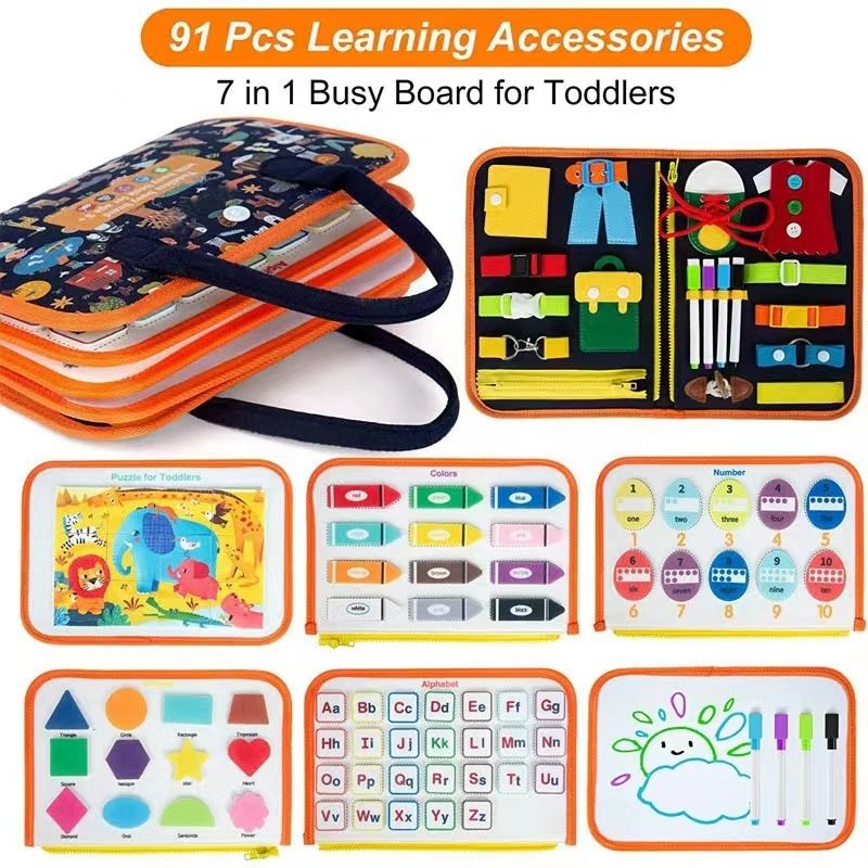 Children #39;s Felt Busy Version Learning Board Baby Life