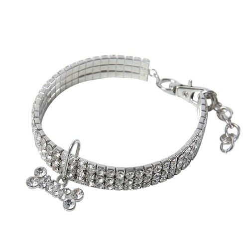 Elastic Dog Collar Necklace With Bling