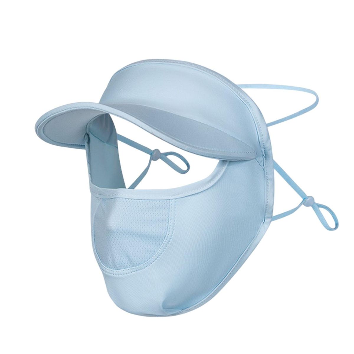 Cycling Hat Face Hood Solid Color Lace Up Adjustable-Blue