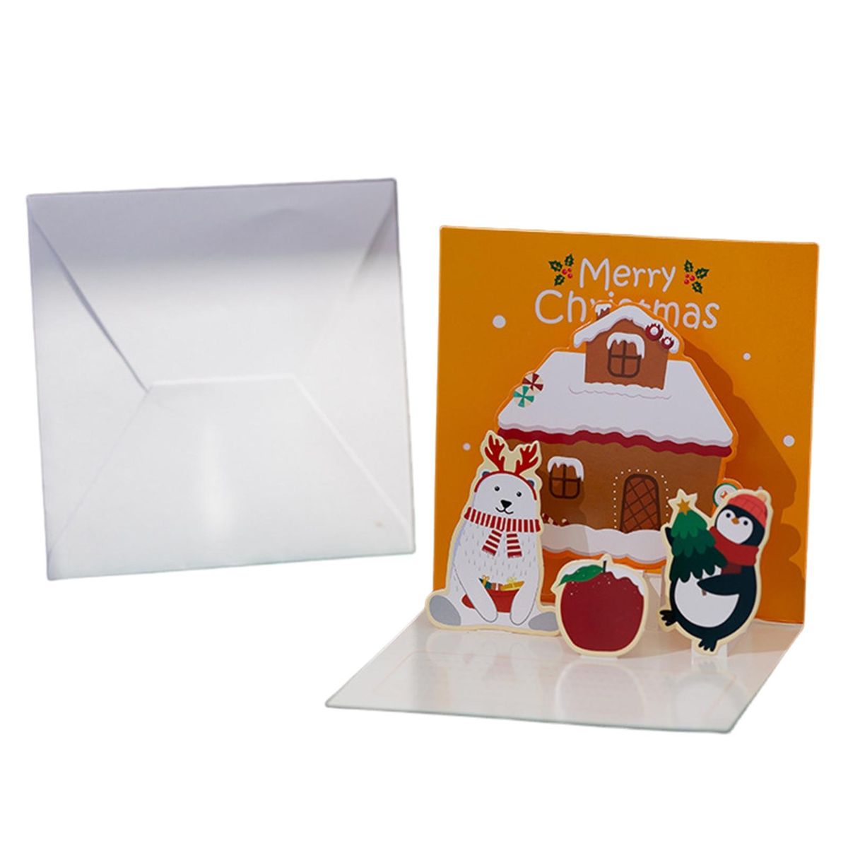 Christmas Greeting Card Festive Holiday Greeting Cards for Christmas Orange