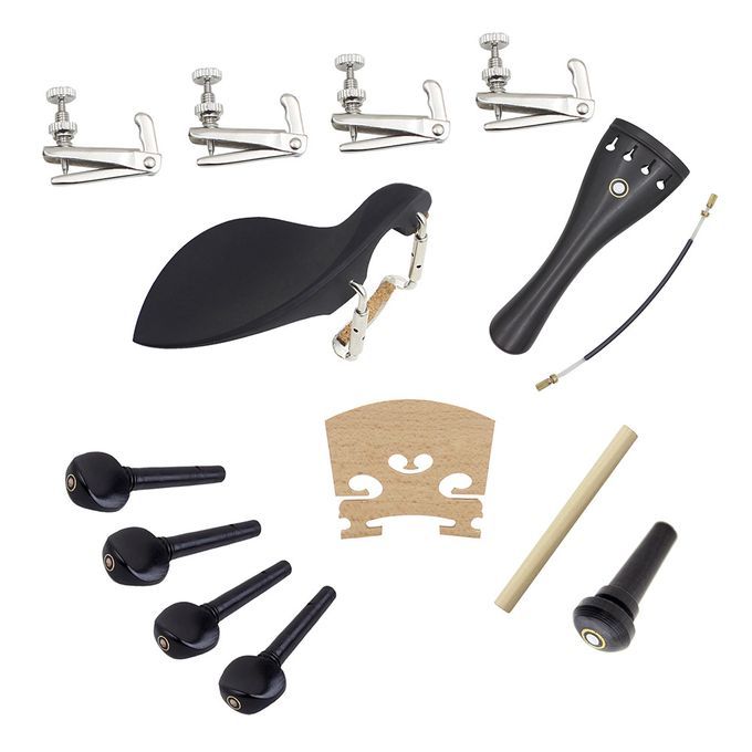 15pcs 4/4 Violin Fiddle Parts Accessories Including