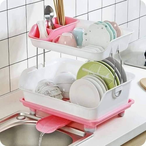 Dish Rack With Drainer(2tiers)