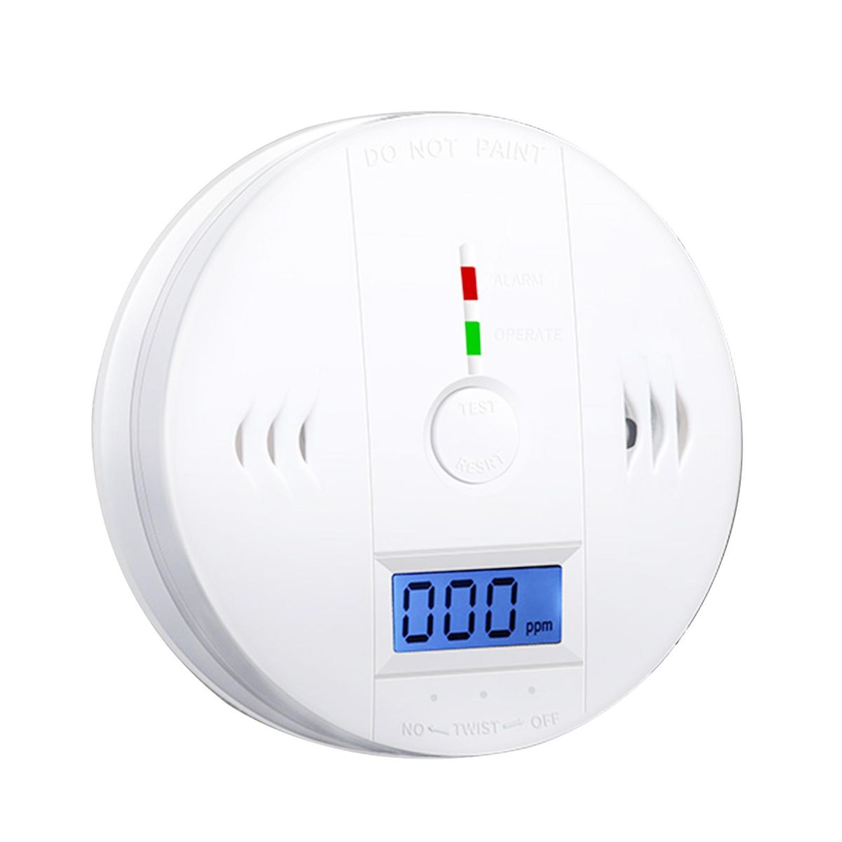 Carbon Monoxide Alarm Detector CO Alarm Detector Powered by Battery with LCD Display Voice Warning