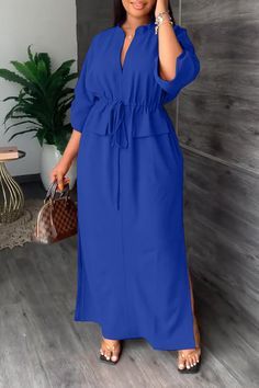 Classic Maxi Blue Abaya Gown